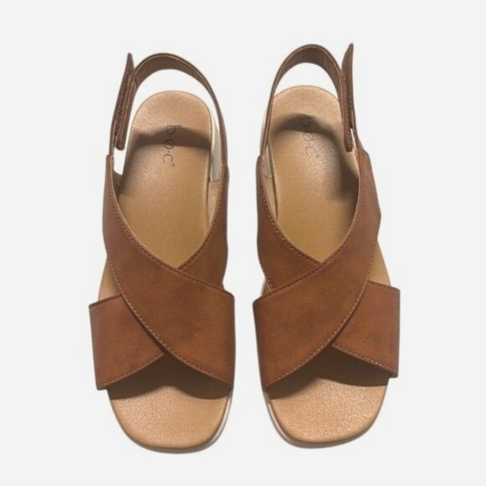 b.o.c. Brown Crisscross Slingback Sandals